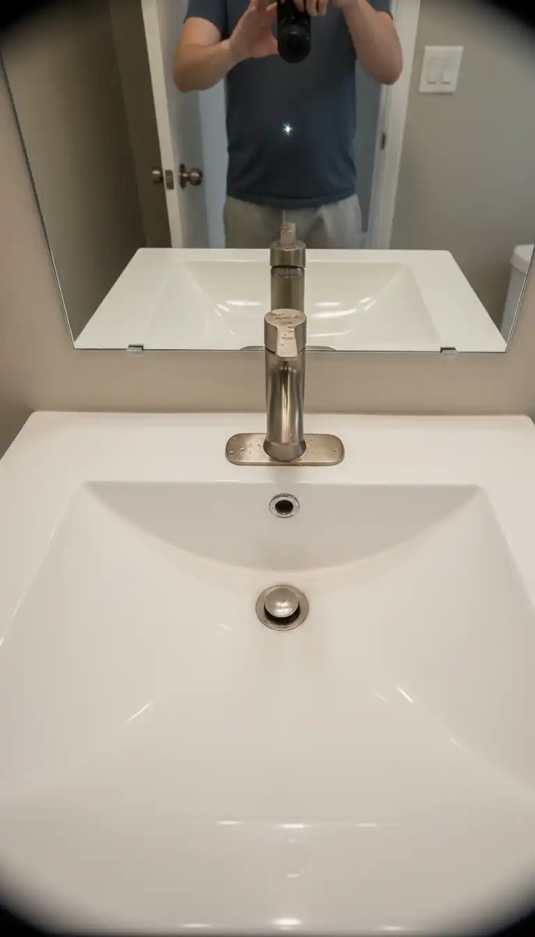 New vanity and mirror in Dalhousie bathroom renovation