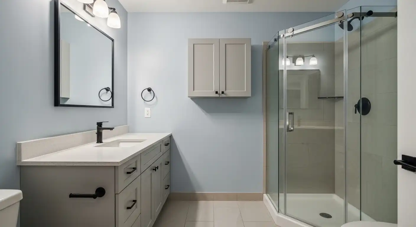 Renovated condo bathroom in Beltline high-rise