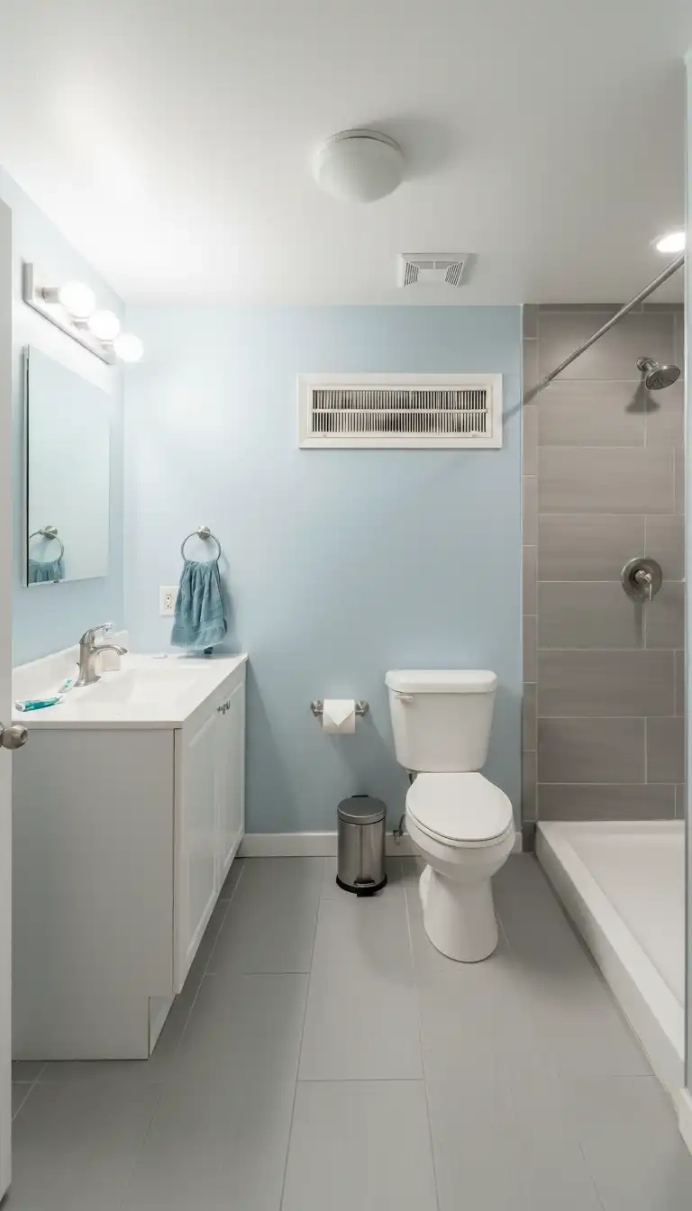 Properly installed bathroom ventilation system in Bridgeland project